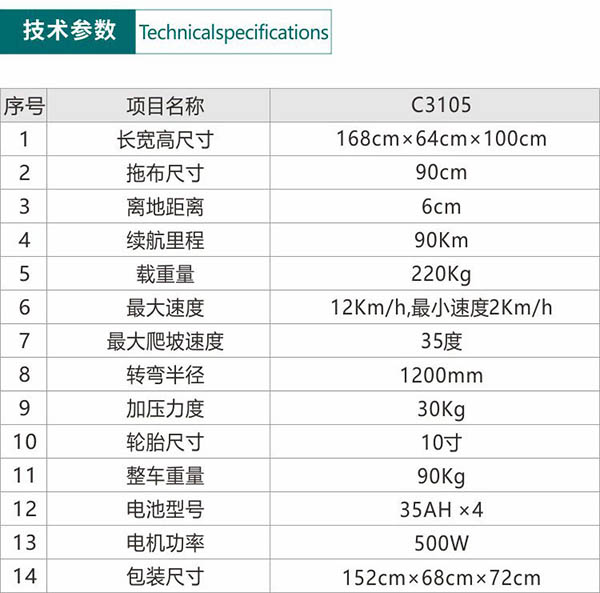 电动改则尘推车C3105